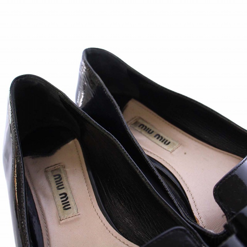 miumiu チャンキーヒールリボンパンプスsize 37.5
