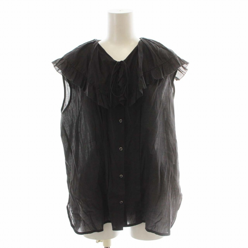 新品　Spick and Span 黒ノースリーブニットベスト Spick and Span】 黒ノースリーブニットベスト