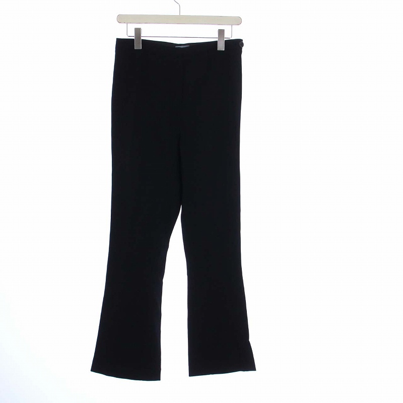 プラダ PRADA サイドジップ ワイドパンツ フレアパンツ 42 M 黒