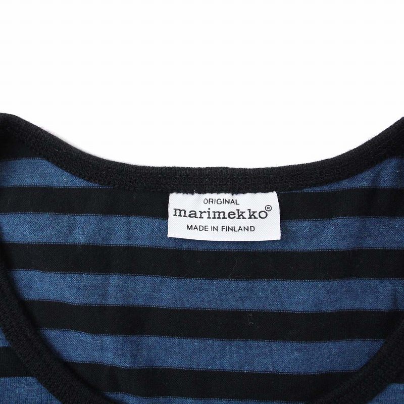 マリメッコ marimekko ワンピース ひざ丈 ボーダー 七分袖 クルー