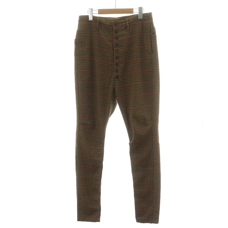 キャピタル kapital パンツ グレンチェック 2 M 茶 ブラウン 