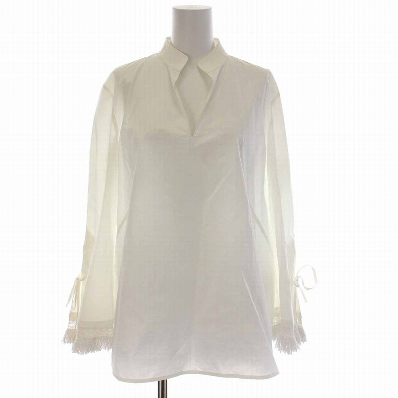 【TORY BURCH】新品タグ付き　スキッパーシャツブラウス　ホワイト　2 TORY BURCH】新品タグ付き スキッパーシャツブラウス ホワイト 2