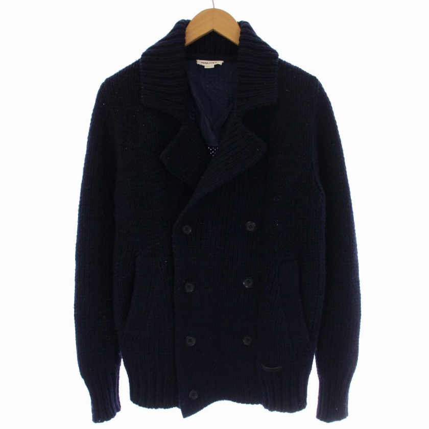 ディーゼル DIESEL ニット Pコート ピーコート ウール S 紺 ネイビー 