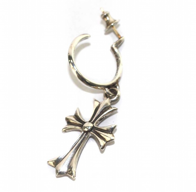 クロムハーツ CHROME HEARTS タイニーCHクロスフープピアスSV925 片耳  