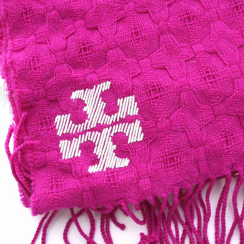【トリーバーチ】Tory Burchマフラー リバーシブル 未使用品 トリーバーチ TORY BURCH マフラー ストール ウール ロゴ刺繍