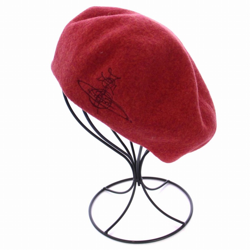 【良品】Vivienne Westwood ベレー帽 Vivienne Westwood☆ラインORB刺繍 バスクベレー (Vivienne