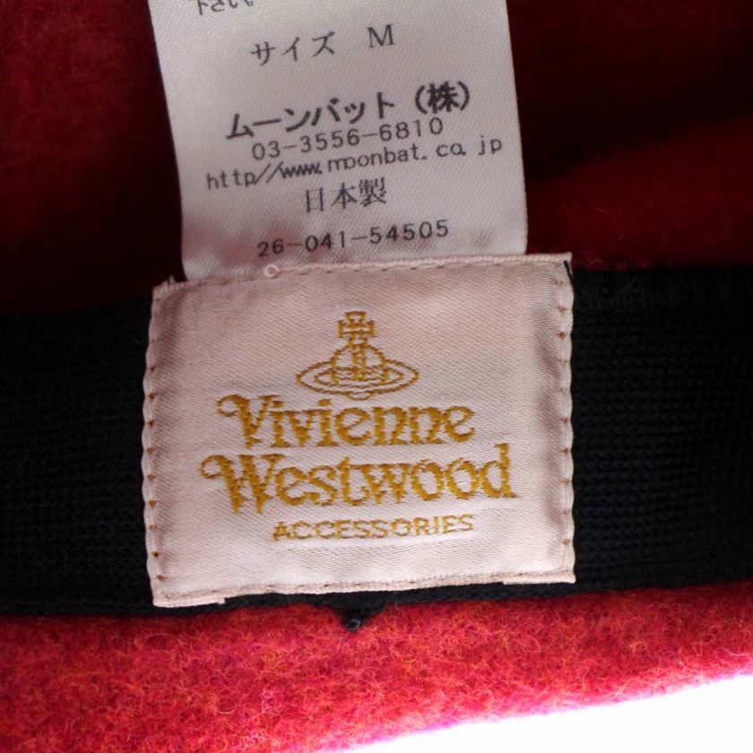 【新品・タグ付】ヴィヴィアンウエストウッド ベレー帽 オーブ レッド ウール Vivienne Westwood（ハンチング/ベレー帽 ・ レッド/赤色系）の