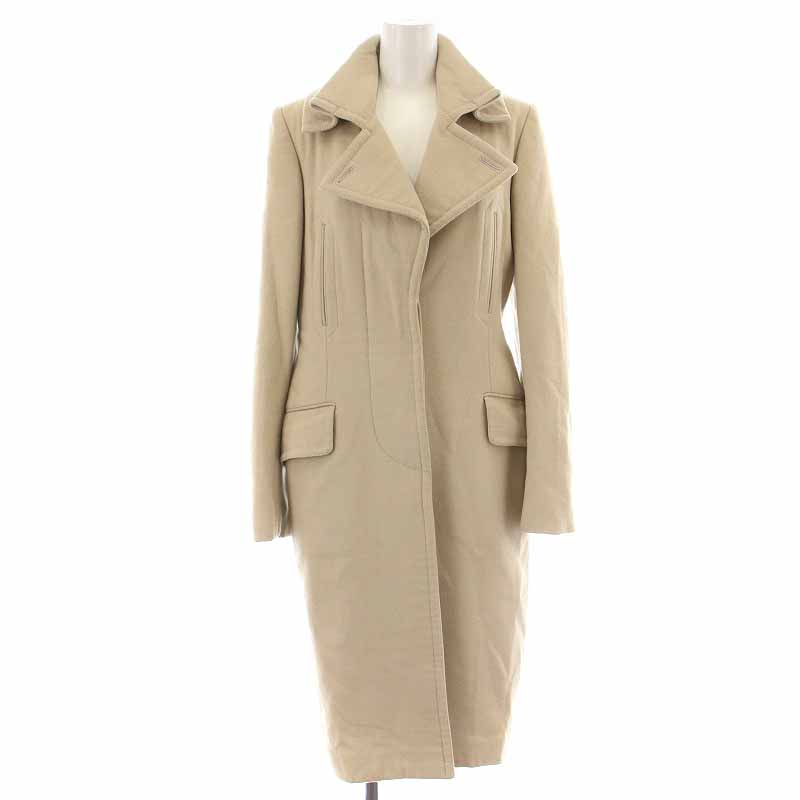 グッチ GUCCI 05年製 ロングコート ウール カシミヤ混 裏地GGロゴ 38 7  