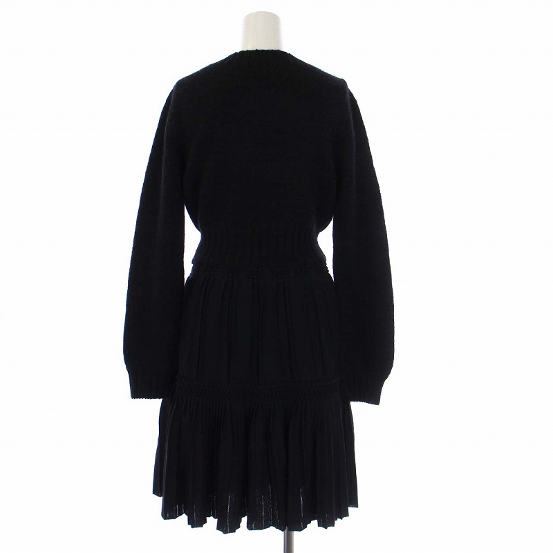 シャネル CHANEL 08A ニットワンピース 長袖 ひざ丈 プリーツ 切替  