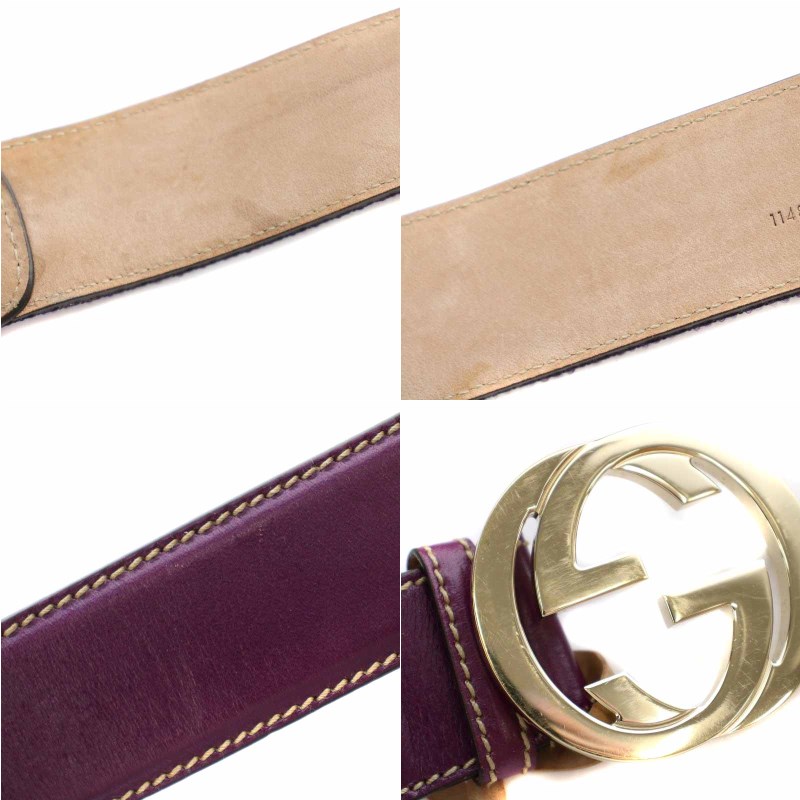 グッチ GUCCI ベルト GGバックル インターロッキング ストライプ 80 32 