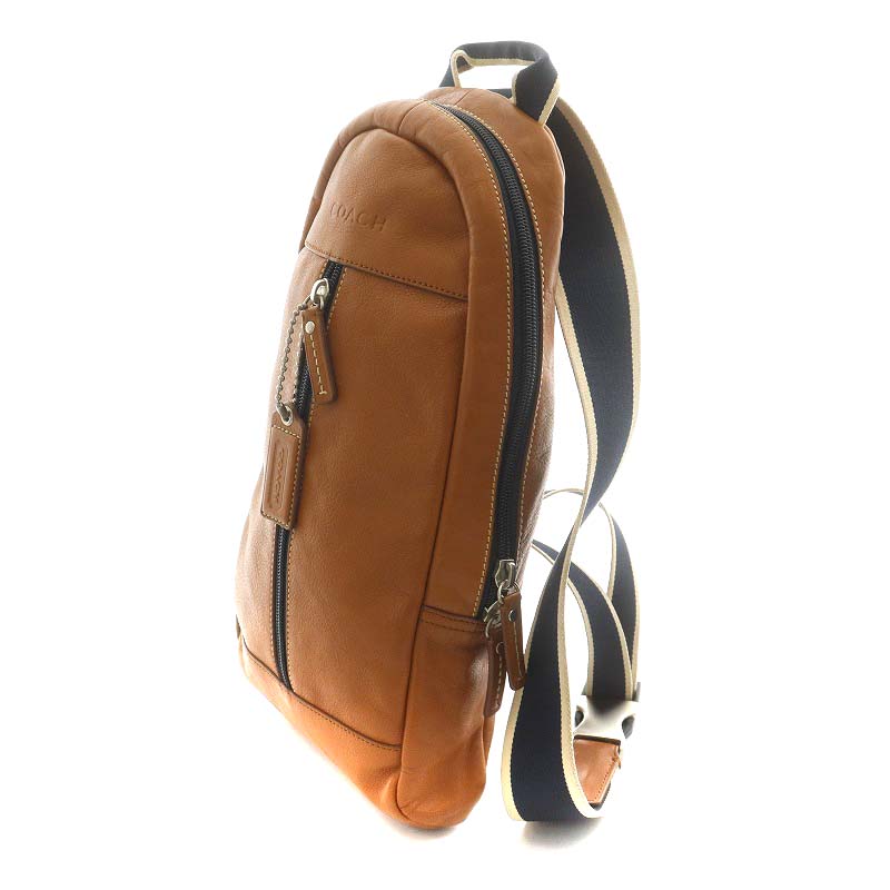 コーチ COACH ヘリテージ ウェブ レザー スリング ボディバッグ