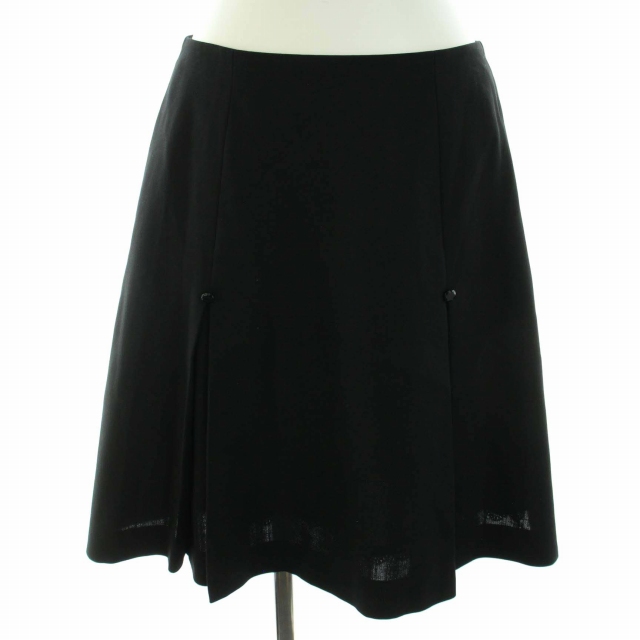 フォクシー FOXEY ボックスプリーツ スカート ミニ 37155 38 S 黒  