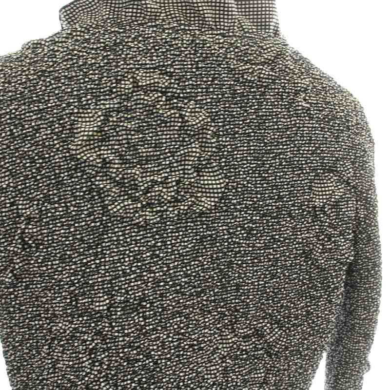 シャネル CHANEL P23141V12110 カーディガン 長袖 フリル カメリア チェック 黒 ブラック 38  レディース シャネル CHANEL P23141V12110 カーディガン 長袖 フリル