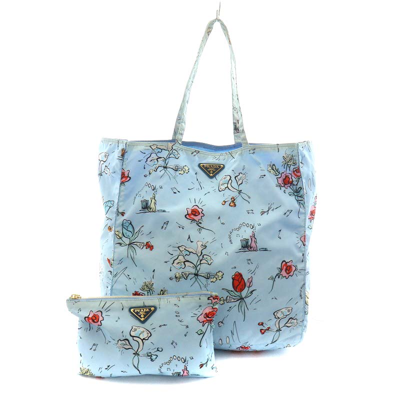 プラダ PRADA トートバッグ ハンドバッグ ショルダーバッグ 花柄 