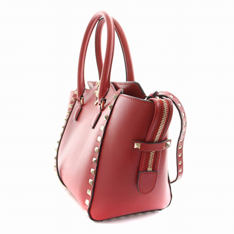 VALENTINO バレンチノ レッドバレンチノ スタッズ ハンドバッグレザー 