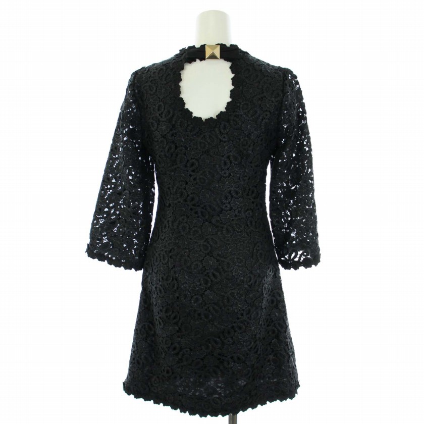 ケイトスペード KATE SPADE ワンピース ひざ丈 七分袖 総レース 刺繍 2 