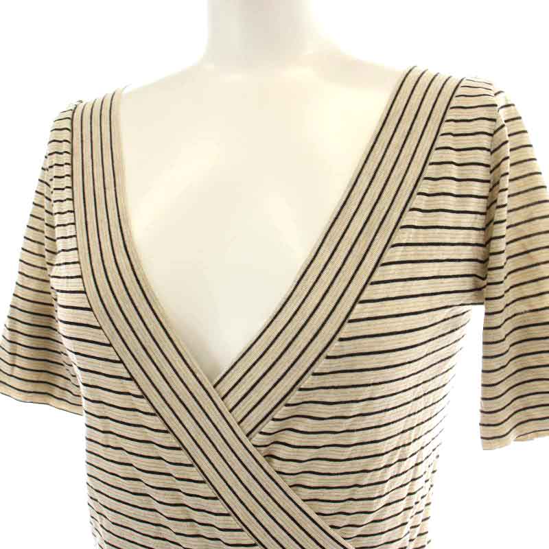 【Lサイズ】白タグ Max Mara ゼブラ カシュクール トップス カットソー Lサイズ】白タグ Max Mara ゼブラ カシュクール トップス