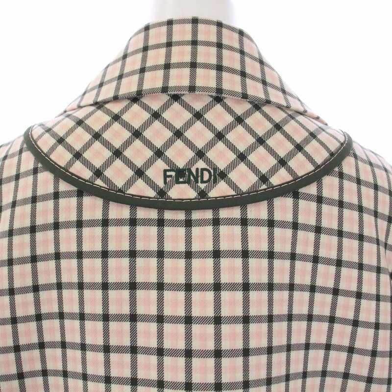フェンディ FENDI Checked Double-breasted Coat Pコート ピーコート