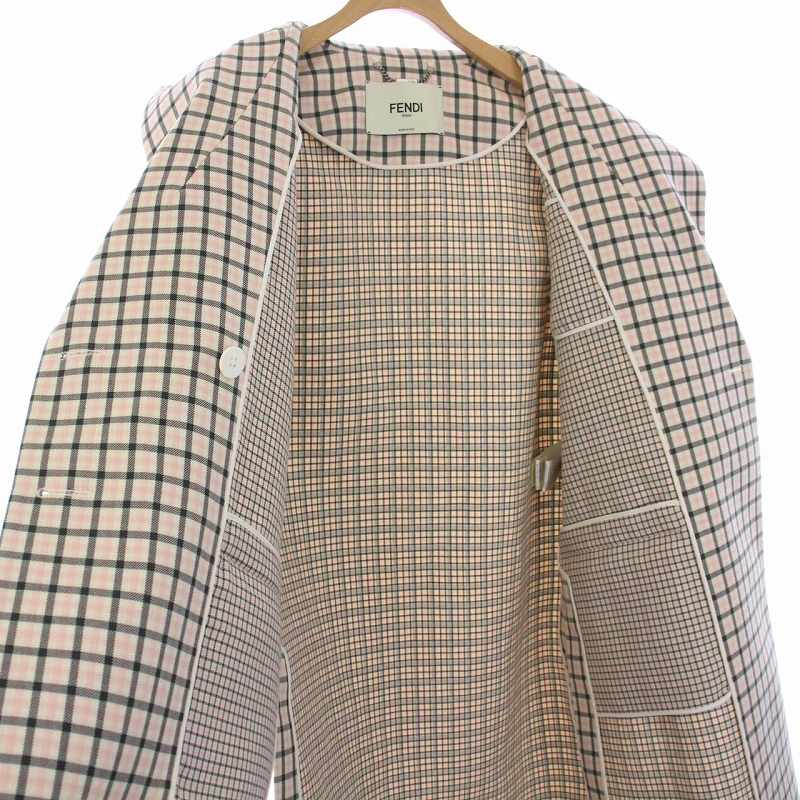 フェンディ FENDI Checked Double-breasted Coat Pコート