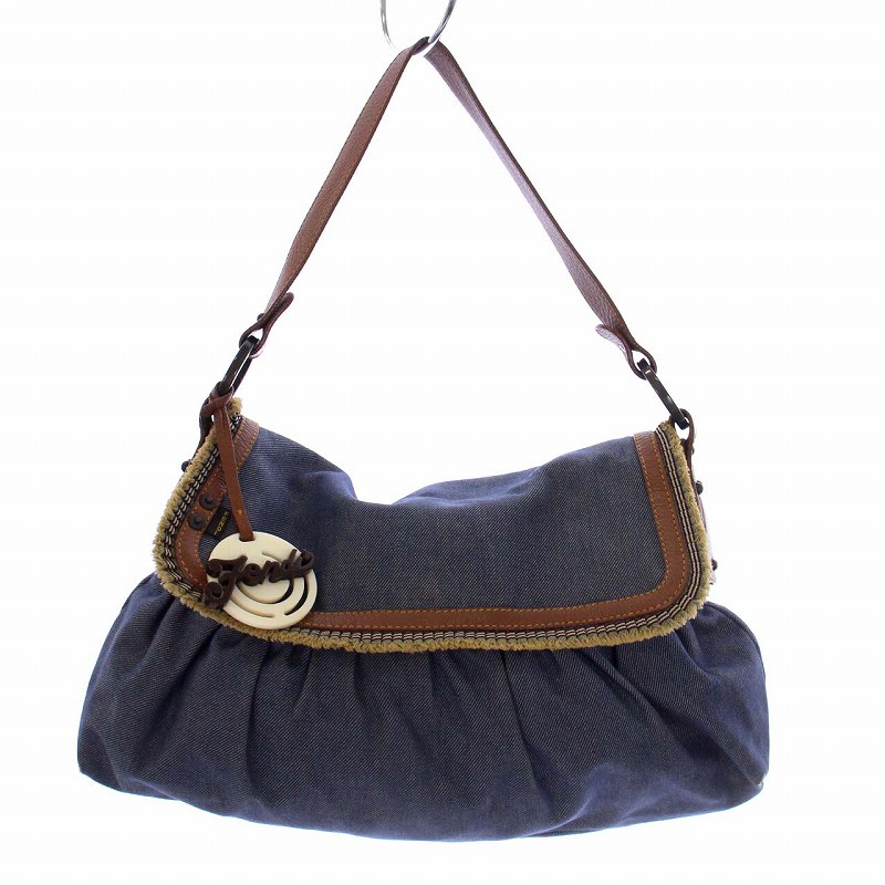 フェンディ FENDI シェフバッグ ハンドバッグ ワンハンドル デニム  