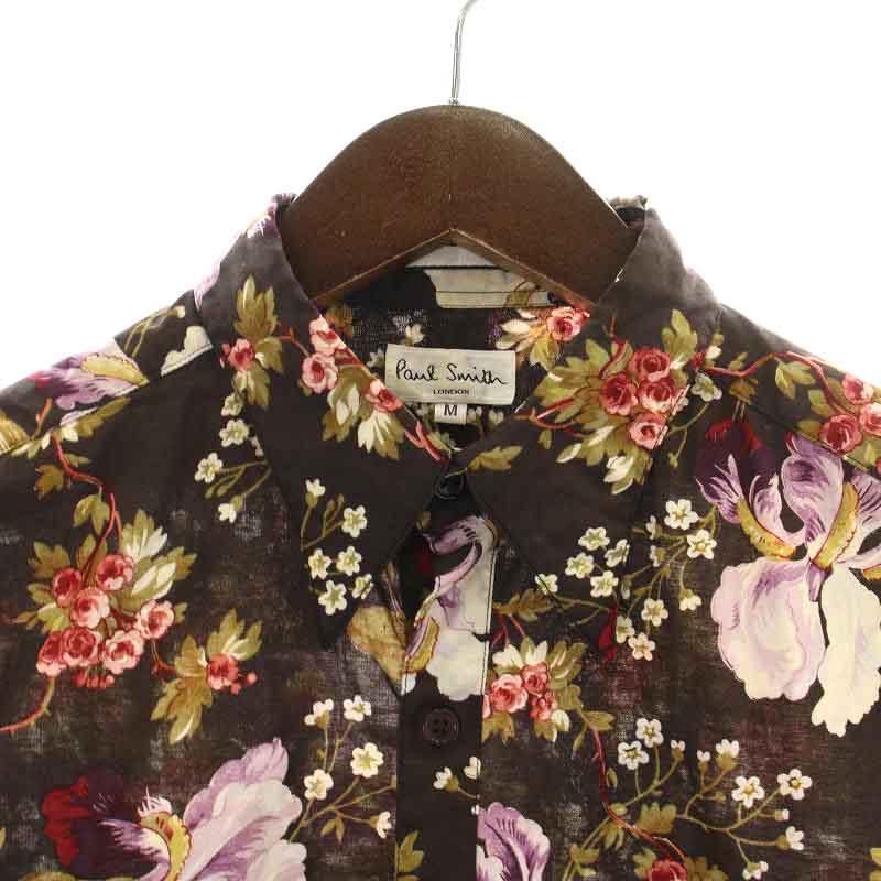 ポールスミス PAUL SMITH シャツ カジュアルシャツ 長袖 花柄 総柄 M 