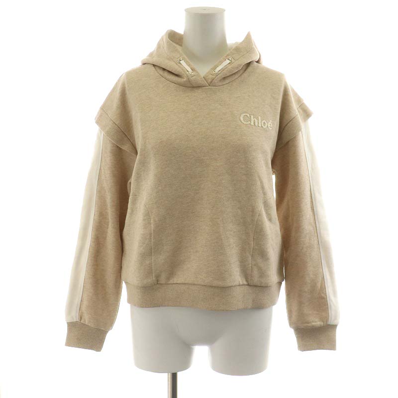 未使用品 クロエ CHLOE パーカー プルオーバー ロゴ 裏起毛 コットン  