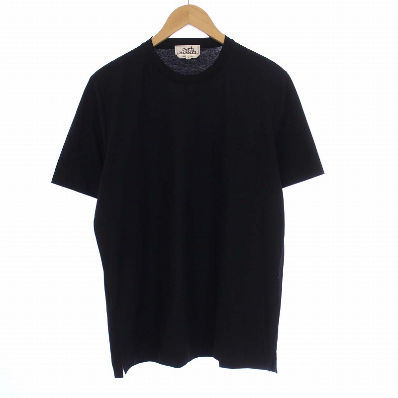 未使用品 エルメス HERMES Tシャツ カットソー 半袖 胸ポケット 無地 L 