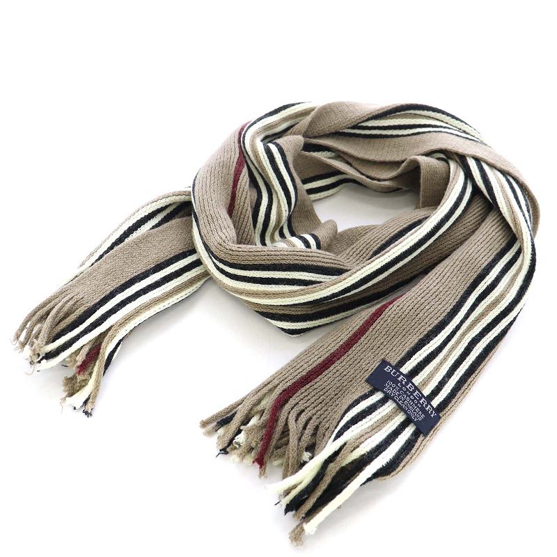 バーバリー BURBERRY マフラー ストール カシミヤ ストライプ マルチ 