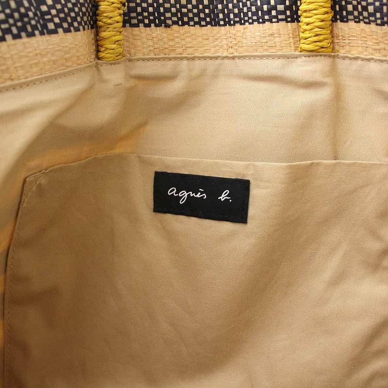 アニエスベー agnes b. ラフィア トートバッグ かごバッグ ベージュ