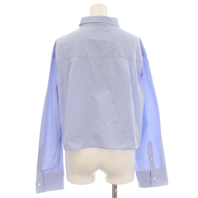 エブリデイアイライク クロップド丈 シャツ ブラウス 長袖 青 ブルー ショート ドゥーズィエムクラス DEUXIEME CLASSE エブリデイアイライク