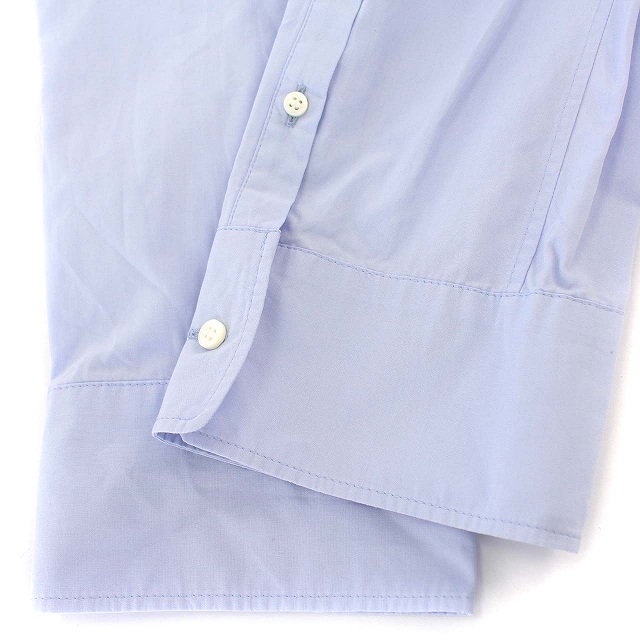 エブリデイアイライク クロップド丈 シャツ ブラウス 長袖 青 ブルー ショート エブリデイアイライク Cropped シャツ 長袖 青 ブルー ショート丈