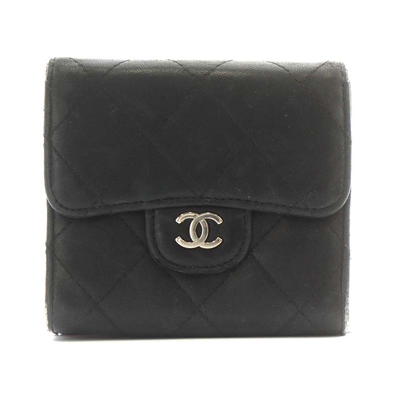 シャネル CHANEL マトラッセ ダブルホック ココマーク 財布 三 シャネル CHANEL マトラッセ ダブルホック ココマーク 財布 三