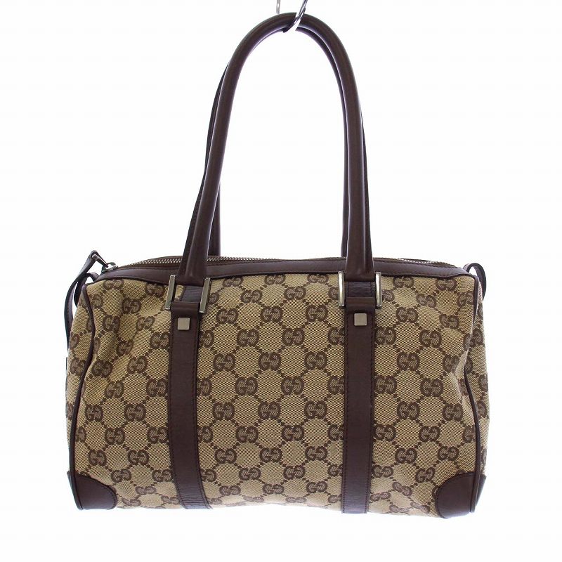 グッチ GUCCI GGキャンバス ミニボストンバッグ ハンドバッグ ベージュ 