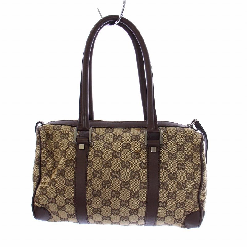 グッチ GUCCI GGキャンバス ミニボストンバッグ ハンドバッグ ベージュ  