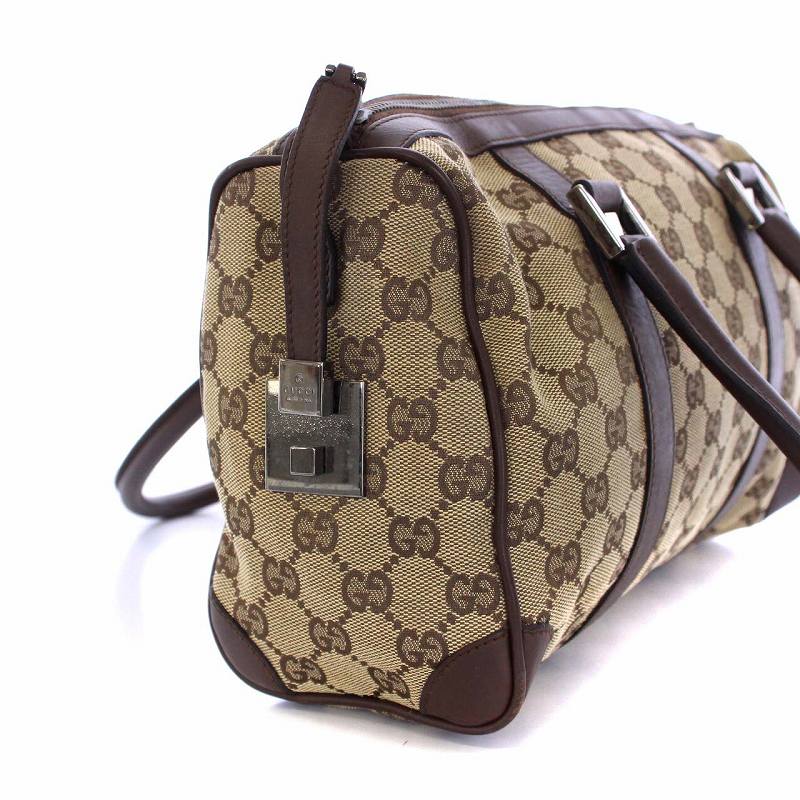 グッチ GUCCI GGキャンバス ミニボストンバッグ ハンドバッグ ベージュ  
