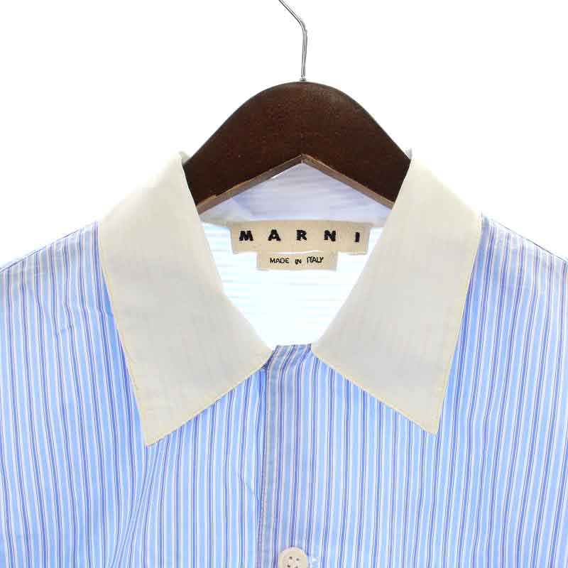 MARNI ホワイトストライプ 半袖シャツ マルニ MARNI 21SS シャツ カジュアルシャツ ストライプ 半袖 50
