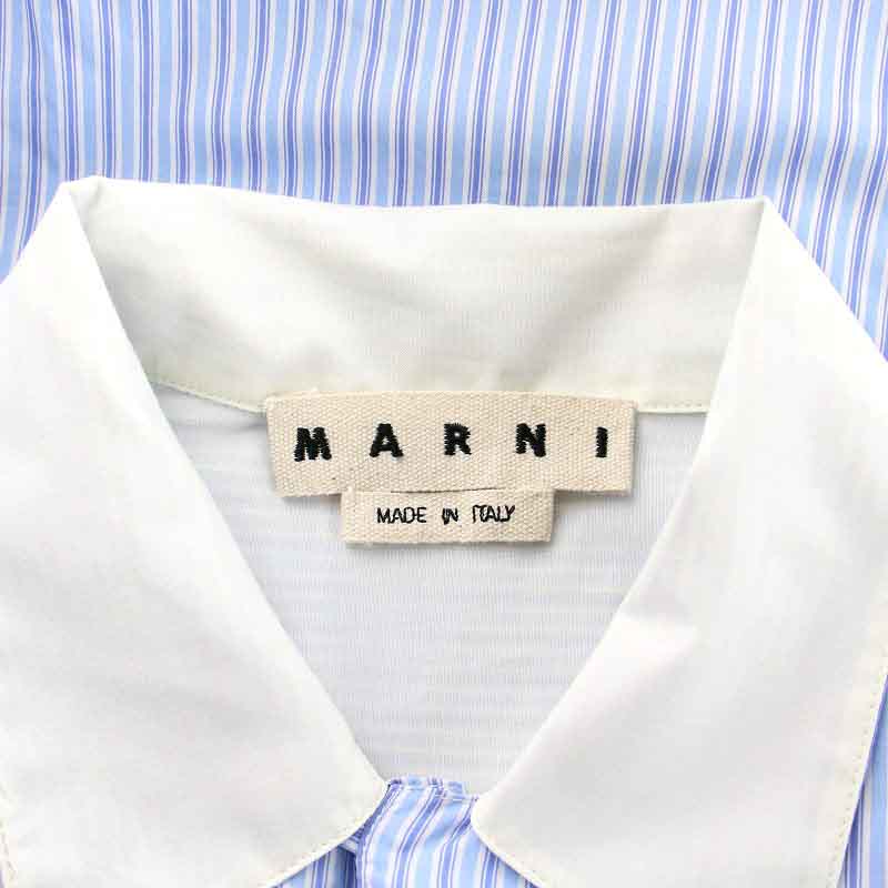 MARNI ホワイトストライプ 半袖シャツ マルニ MARNI 21SS シャツ カジュアルシャツ ストライプ 半袖 50