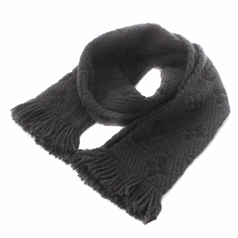 ルイヴィトン LOUIS VUITTON エシャルプ ロゴマニア マフラー ウール  