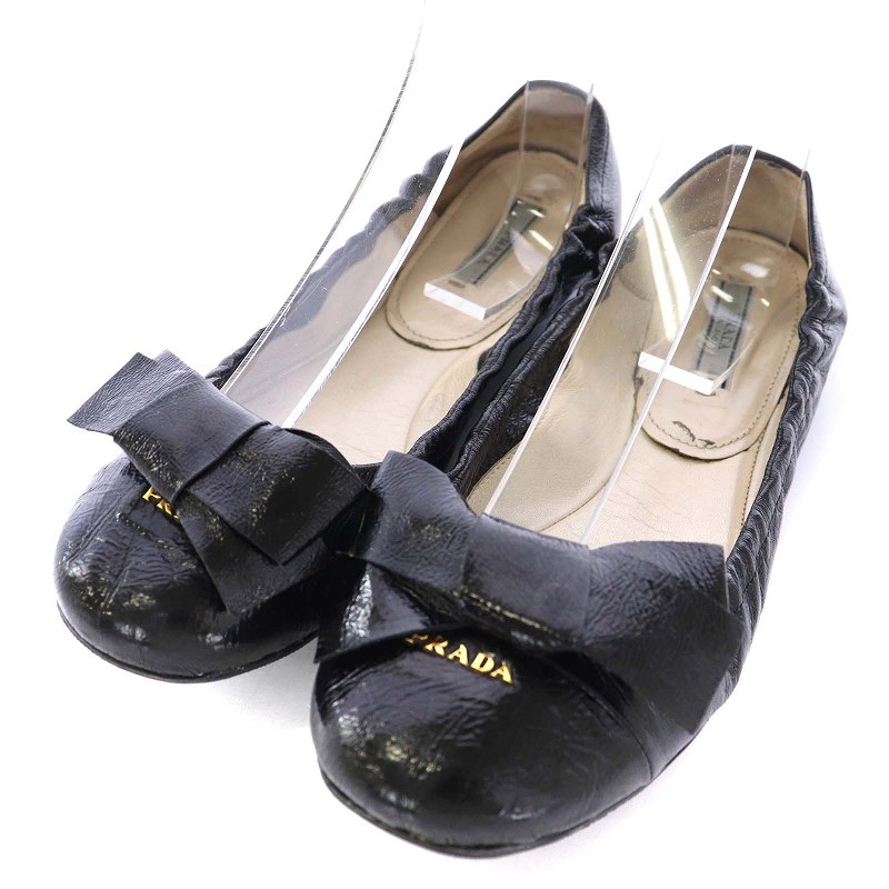 プラダ PRADA バレエシューズ フラットシューズシューズ エナメル 