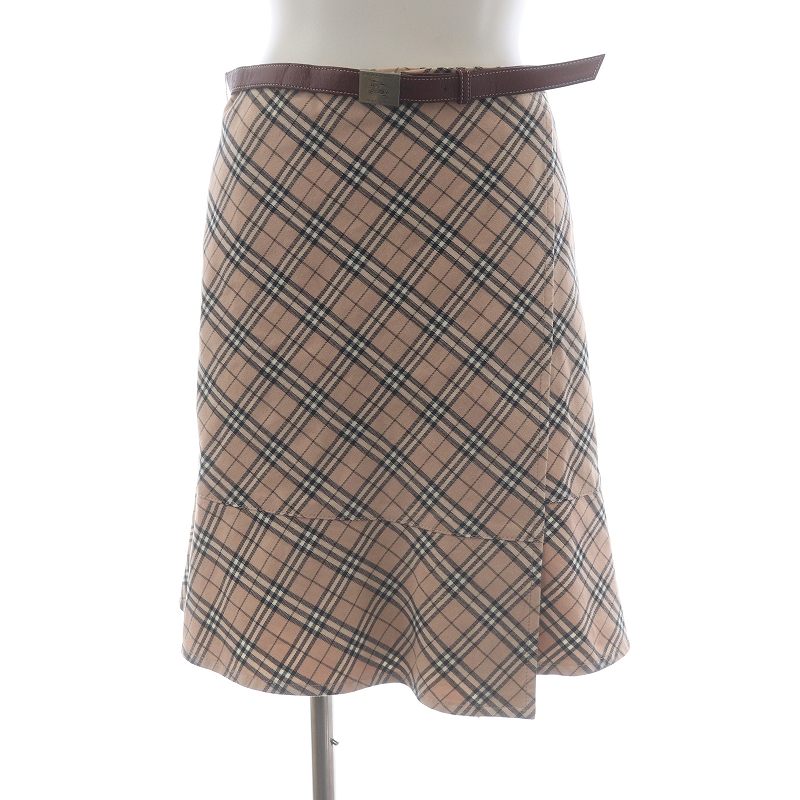 バーバリーブルーレーベル BURBERRY BLUE LABEL ラップスカート ひざ丈 