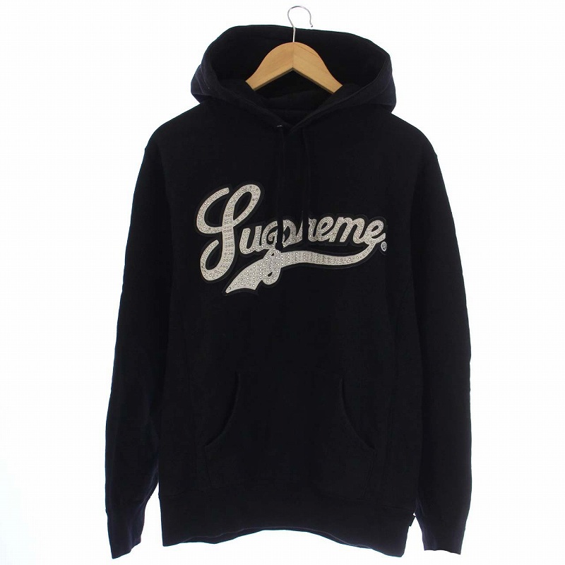 シュプリーム SUPREME 16SS STUDDED LEATHER SCRIPT HOODED SWEATSHIRT  
