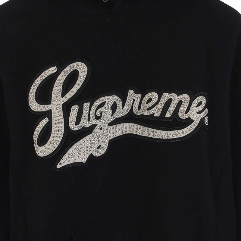 シュプリーム SUPREME 16SS STUDDED LEATHER SCRIPT HOODED SWEATSHIRT 