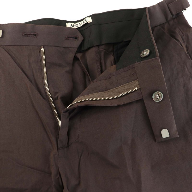 AURALEE スラックス サイズ4 ブラウン オーラリー AURALEE 18SS フィンクスシルクシャンブレー