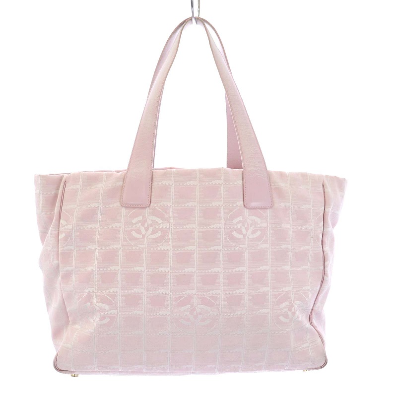 シャネル CHANEL ニュートラベルライン MM トートバッグ 総柄 ピンク 