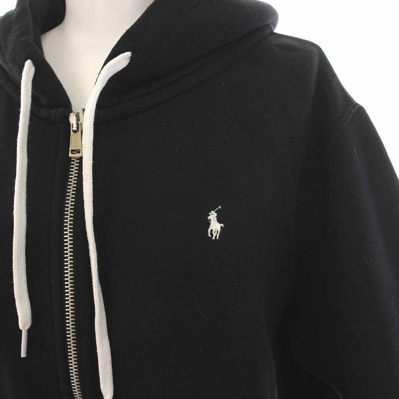 【美品✨】ポロラルフローレン　パーカー　フード　ジップ　ポニー刺繍　ジャケット黒 POLO RALPH LAUREN LAUREN(ポロラルフローレン) ポニー刺繍