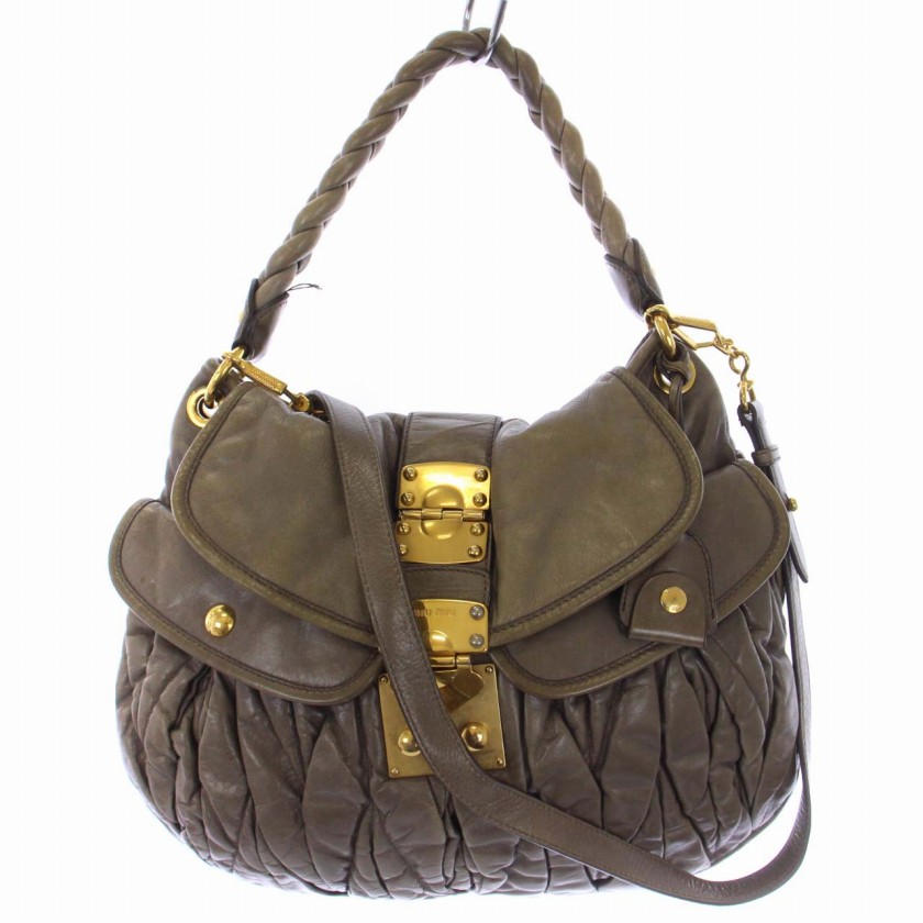 ミュウミュウ miumiu ショルダーバッグ ハンドバッグ 2WAY レザー 