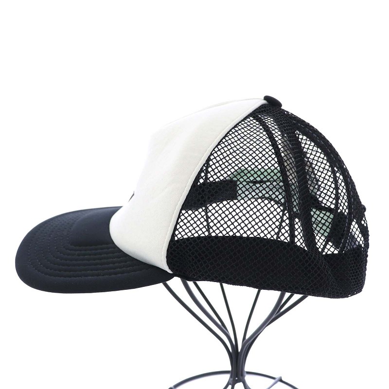 オフホワイト OFF WHITE キャップ 帽子 ロゴ メッシュ O/S 黒 ブラック 