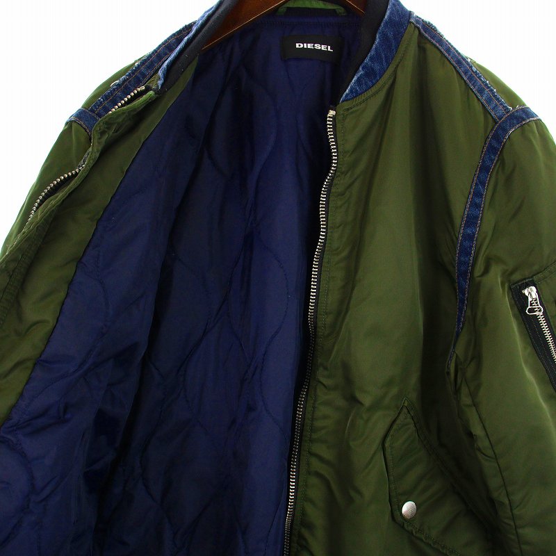 ディーゼル DIESEL MA-1 ボンバージャケット ブルゾン 中綿 デニム切替