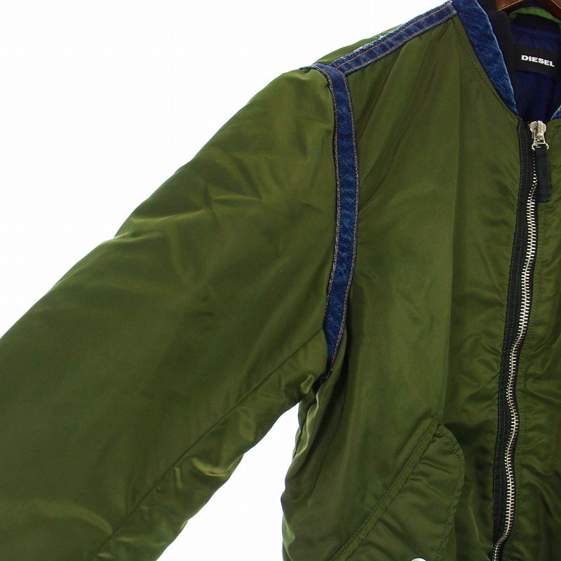 ディーゼル DIESEL MA-1 ボンバージャケット ブルゾン 中綿 デニム切替