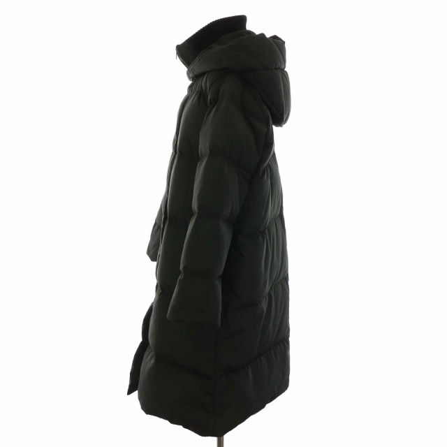 Theory セオリーフード付き ロングダウンベスト ブラックS 凄かっ 